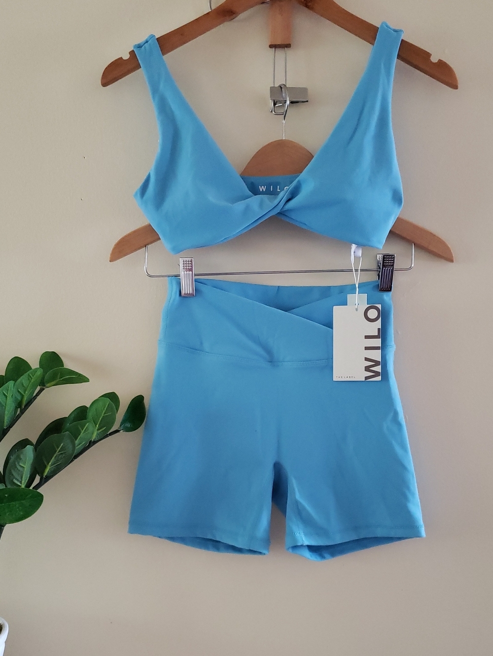 WILO THE LABEL BNWT Twist Bra Short Set - Light Blue - Small ($106 USD)